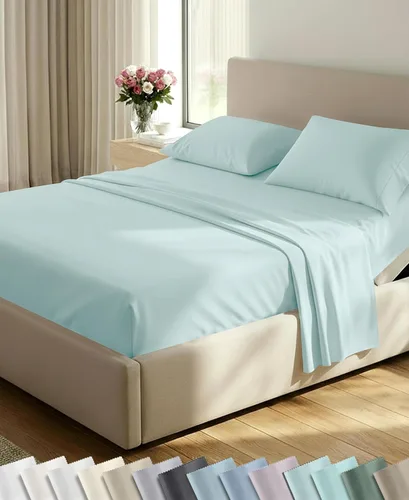 Vista 18 de California Design Den Juego de sábanas tamaño King, 100% algodón, sábanas lujosas de 600 hilos con bolsillo profundo, ropa de cama duradera con 16