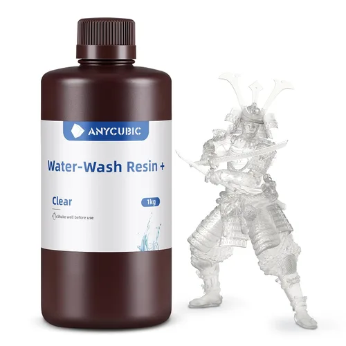 Vista 30 de ANYCUBIC Resina de impresora 3D lavable al agua 2.0, resina 3D de alta precisión de 405 nm, resina de fotopolímero de baja contracción para Gris