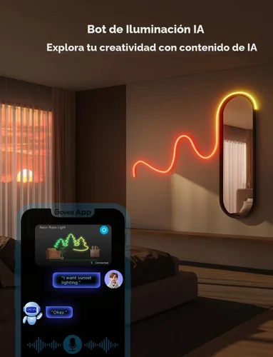 Vista 7 de Govee RGBIC Luces de Neón, Luz de Cuerda de Neón LED Inteligente 2 Funciona con Matter, Alexa, Google Assistant, Luces de Tira de Neón DIY