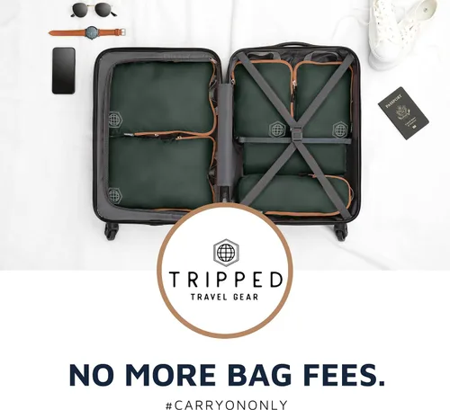Vista 9 de TRIPPED Travel Gear Compression Packing Cubes for Travel - Luggage and Backpack Organizer Packaging Cubes for Clothes