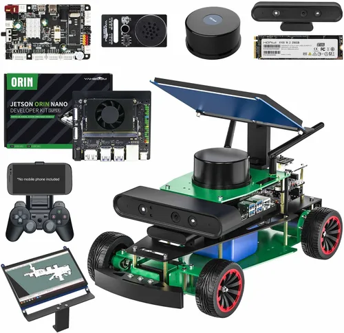 Vista 15 de Yahboom ROS2 Python Programación Robot Car con Jetson Nano Robot AI Voice Module, pantalla de 7 pulgadas, compatible con navegación SLAM Mapping Ult