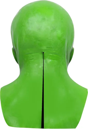 Vista 5 de vickkt Máscara de alienígena, máscara de disfraz de alienígena para adultos y niños, máscara facial realista de alienígena verde, disfraces