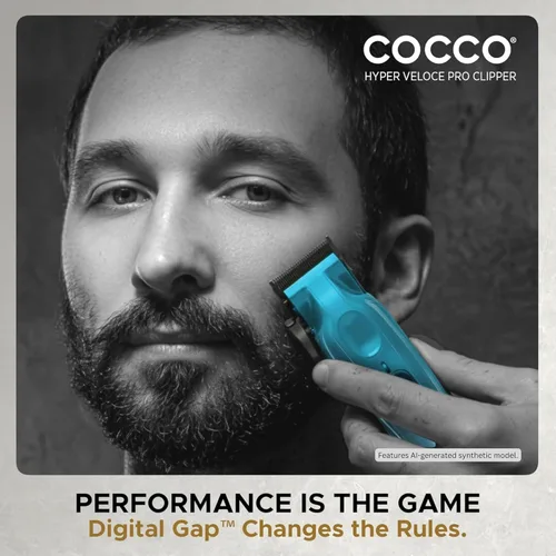 Vista 6 de Cocco Hyper Veloce Pro Clipper, Digital Gap Ambassador Graphene Taper Blade Profesional Clipper, Motor BLDC de alto par, totalmente metálico