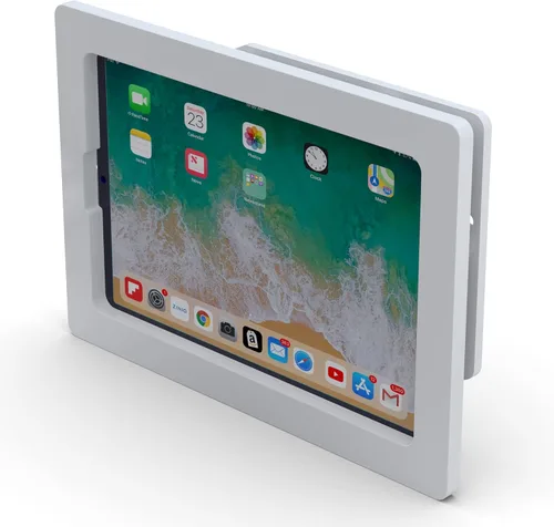 Vista 13 de Carcasa VESA acrílica antirrobo para Apple iPad mini 1/2/3 con kit de montaje en pared y cable de carga en ángulo de 90 grados