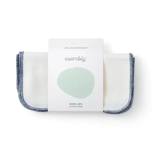 Vista 9 de Esembly Wipe Ups, toallitas reutilizables de algodón orgánico, paño lavable suave y resistente, tamaño único, paquete de 2 x 12 (24 toallitas)