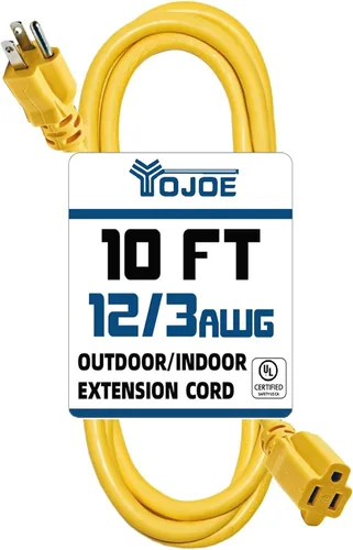 Vista 33 de YOJOE Extensión de cable para interiores y exteriores con extremo iluminado, cable resistente de 3 puntas 15A a prueba de inclemencias del tiempo