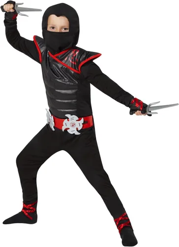 Vista 4 de Morph Deluxe Boys Ninja Costume With Ninjas Toy Accessories, Kids Ninja Costumes, Boy Halloween Costume