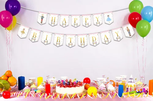 Vista 5 de Cartel de cumpleaños de cascanueces para niños y adultos, suministros de fiesta, decoración para cumpleaños de invierno y ballet, rey ratón