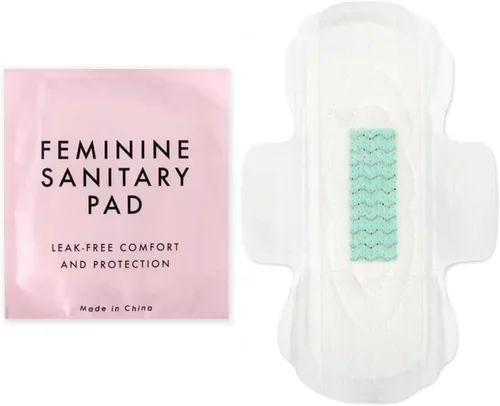 Vista 2 de 100 almohadillas a granel con alas envueltas individualmente para mujeres sin hogar, posparto, hospitales, incontinencia femenina menstruación
