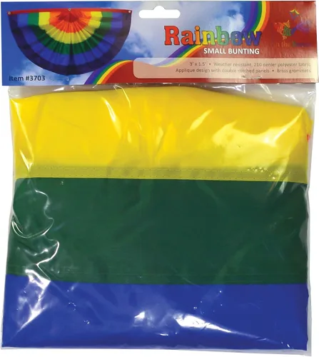 Vista 5 de In the Breeze 3703 Abanico plisado arco iris, 1.5 x 3 pies, decoración para exteriores, 1.5 pies de alto x 3 pies de ancho