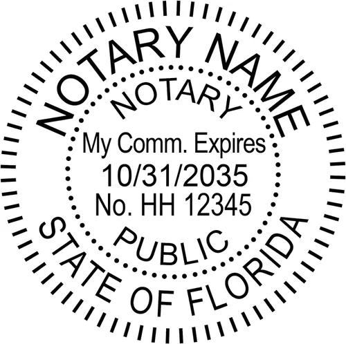 Vista 3 de Florida Notary Stamp Unidad autoentintada redonda - Ideal 400r con durabilidad avanzada