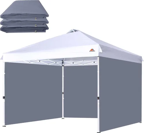Vista 12 de SCOCANOPY SideWall - Marco para toldo de 10 x 10 pulgadas, paquete de 3 unidades, solo para pared solar, color blanco