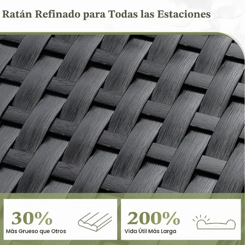 Vista 7 de Amopatio Juego de muebles de patio de 7 piezas, seccionales para exteriores, beige Negro/Beige