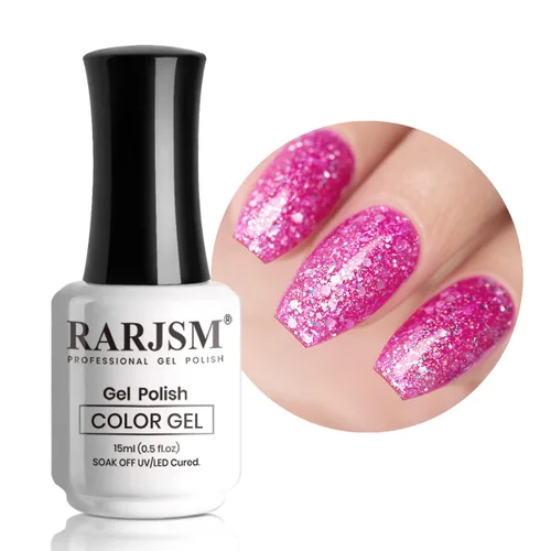 Vista 22 de RARJSM Esmalte de uñas de gel con purpurina de nieve, diamante brillante, gel de uñas de color blanco lechoso con pigmentos plateados y brillantes