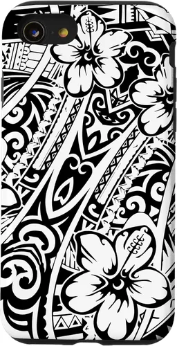 Vista 18 de iPhone 16 lindo tatuaje polinesio hawaiano tribal samoano patrón caso