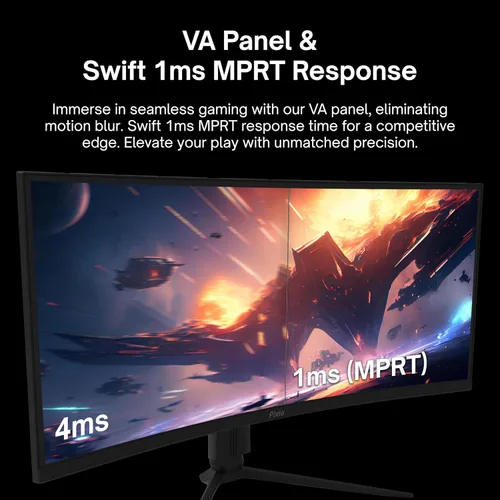Vista 4 de Pixio PXC325 32 pulgadas 165Hz Frecuencia de actualización FHD 1080p Resolución 1500R Panel VA curvo 1ms MPRT Tiempo de respuesta Sincronización