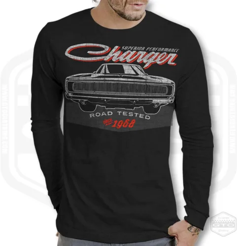 Vista 3 de 1968 Charger Road Tested Tribute - Camisa de manga larga para hombre, idea de regalo para fanáticos de los autos American Muscle S-3XL Fabricado