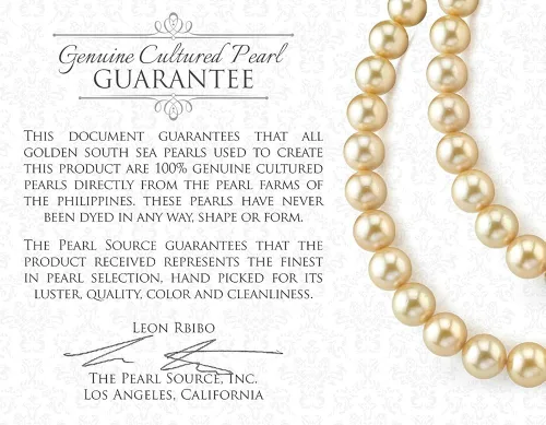 Vista 5 de dorado South Sea Perla Cultivada Dangling Collar con Colgante de diamantes en 14K oro