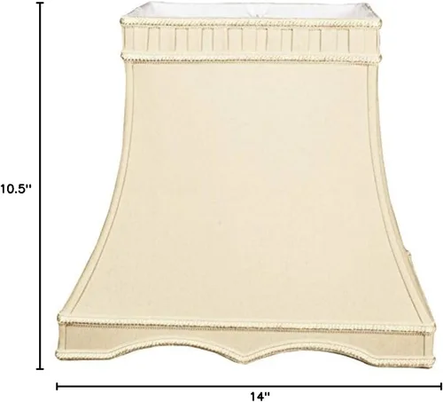 Vista 4 de Royal Designs - Pantalla rectangular para lámpara de diseño, color beige, (8 x 6) x 12 x 8 pulgadas x 11 pulgadas