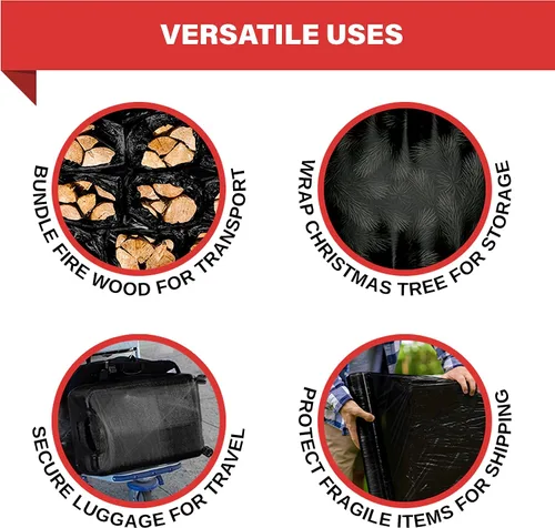 Vista 7 de Stretch Wrap - Rollos de plástico transparente para palé de plástico, resistente, 18 x 11 pulgadas, calibre 80 (grosor de 20 micras), autoadhesivo