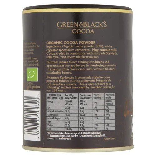 Vista 3 de GREEN & BLACKS Cacao Orgánico en Polvo, 125 GR