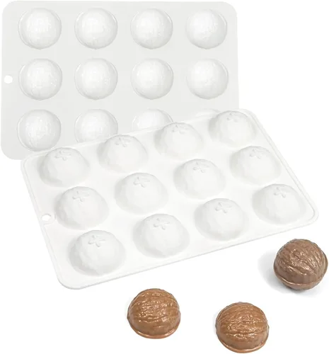 Vista 4 de Molde de silicona de grado alimenticio, bandeja para hacer chocolate y dulces de 12 cavidades para hornear, molde de postre