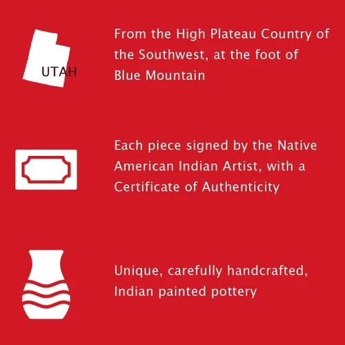 Vista 4 de Authentic Cedar Mesa Pottery - Indian Hand Painted Bryce Canyon Mini Pot