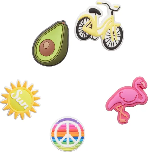 Vista 3 de Crocs - Zuecos clásicos para hombre y mujer con accesorios Jibbitz, 5 unidades para ella, Lemon Jibbitzsunnydays5pack