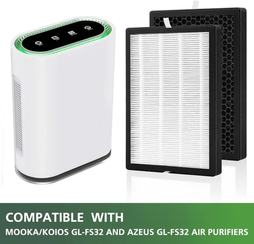 Vista 4 de Paquete de 2 filtros de repuesto GL-FS32 compatibles con MOOKA/KOIOS GL-FS32 y purificador de aire Azeus GL-FS32, filtración 3 en 1 para filtro
