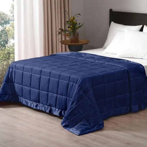 Vista 11 de downluxe - Manta de tamaño King con ribete satinado, edredón ligero alternativo para todas las estaciones, lavable a máquina