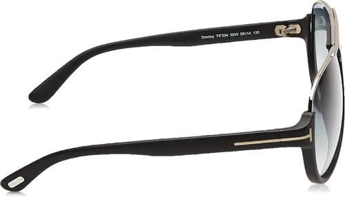 Vista 3 de Tom Ford Dimitry Aviator - Gafas de sol para hombre color negro mate color azul degradado FT0334 02W 59