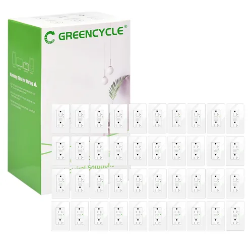Vista 18 de Greencycle Toma GFCI de 15 amperios con puertos USB C y USB A, 1 unidad de toma eléctrica GFCI de prueba automática con USB, con indicador LED