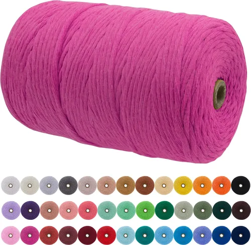 Vista 29 de JeogYong Cordón de macramé de un solo hilo 3 mm x 109 yardas (328 pies) Cuerda de algodón suave Hilo de macramé de 3 mm, suministros de macramé
