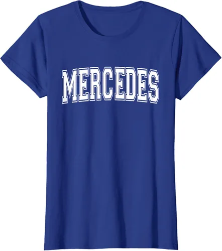Vista 80 de MERCEDES TX TEXAS USA - Camiseta deportiva vintage estilo Varsity, Negro, S