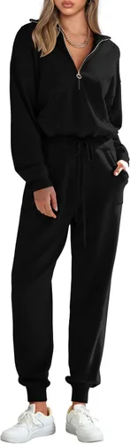 Vista 113 de PRETTYGARDEN Conjunto de suéter de 2 piezas para mujer, sudadera con cremallera, pantalones deportivos, ropa casual