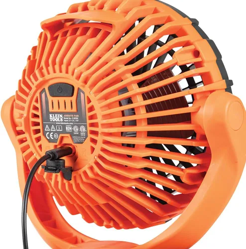 Vista 10 de Klein Tools PJSFM1 Ventilador recargable inalámbrico con cable de carga USB-C y múltiples opciones de montaje, perfecto para el lugar de trabajo