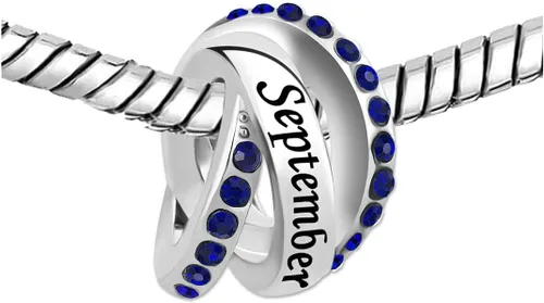 Vista 3 de KunBead Abalorios de cuentas de piedra natal de enero a diciembre, compatibles con pulseras Pandora para mujer