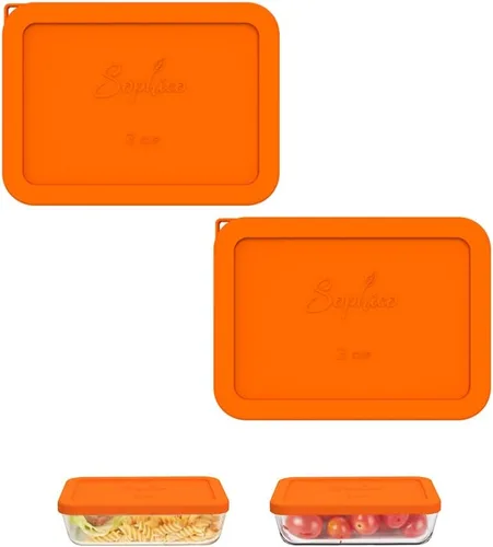 Vista 14 de SOPHICO Tapas de repuesto de silicona rectangular de 3 tazas para vidrio MINT - 2 PACK