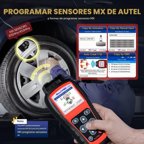 Vista 5 de Autel MaxiTPMS TS508WF TPMS Herramienta de reaprendizaje, activa