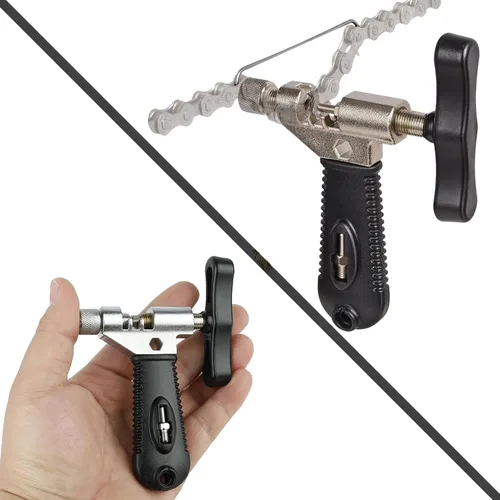 Vista 4 de Juego de herramientas de reparación de cadena de bicicleta, herramienta de cadena de bicicleta, alicates de eslabón maestro, cortador y verificador