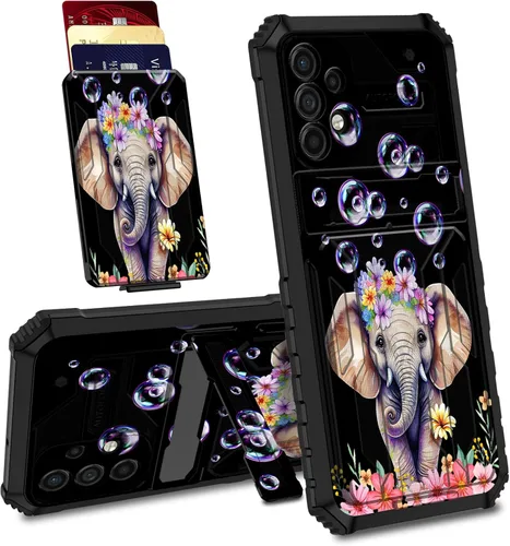 Vista 35 de BVDIKMI Funda para Samsung Galaxy A32 5G con ranura desmontable para tarjetero, soporte híbrido, de doble capa, resistente, a prueba de golpes
