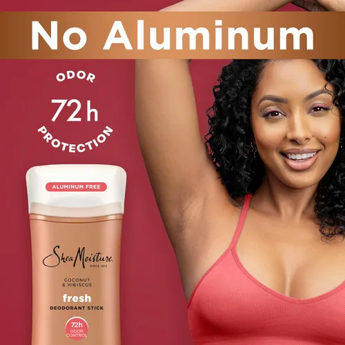 Vista 4 de SheaMoisture - Desodorante en barra 72h Control de olores coco e hibisco fresco sin aluminio, 2.6 onzas