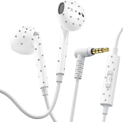Vista 31 de LUDOS Zenith - Auriculares intraurales con cable, auriculares con micrófono, con cable para auriculares Jack de 0.138 in para iPhone, Samsung Negro