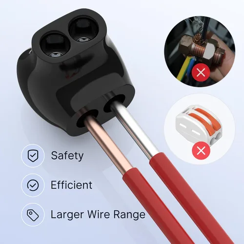 Vista 4 de RVBOATPAT Conector multigrifo aislado de 2 puertos 4-14 AWG de aluminio a cobre, conectores de alambre de aluminio de entrada de un solo lado