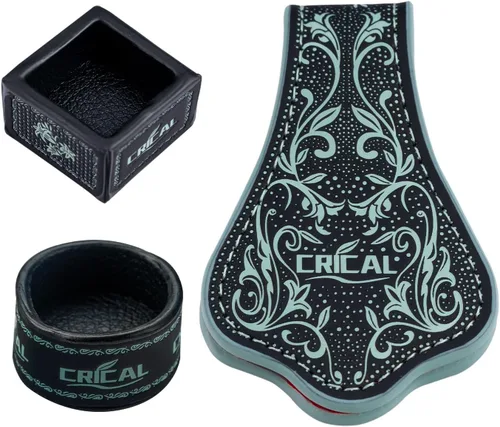 Vista 13 de CRICAL Magnetic Pool Chalk Holder, Leather Billiard Chalk Accessory Black Blue