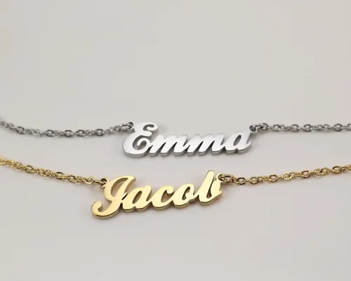 Vista 6 de Collar con nombre grabado personalizado para mujeres y amigas