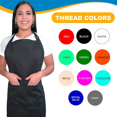 Vista 5 de Delantal personalizado para hombres y mujeres Añade tu nombre y texto Delantal bordado personalizado con babero ajustable y bolsillos delanteros