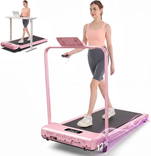 Vista 11 de ANCHEER Walking Pad with Handle Bar, 3.0HP Foldable Walking Pad Treadmill with 12% Incline, 320 LBS Portable Treadmill with Shock Absorption for