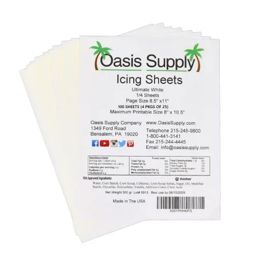 Vista 14 de Oasis Supply, Hojas de glaseado ultra flexibles, blanco, papel de 8.5 x 11 pulgadas, 12