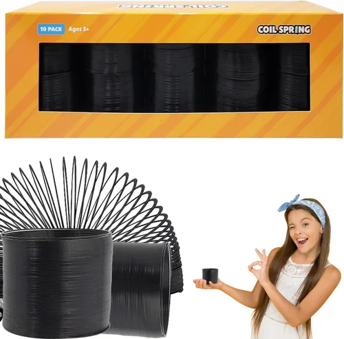 Vista 10 de The Dreidel Company Muelle helicoidal de metal negro, rellenos de bolsas de golosinas, recuerdo de fiesta para niños, variedad de 2.4 pulgadas